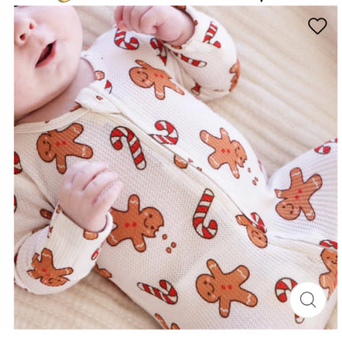 Sleigh Ride Sweets Bamboo Waffle Zipper Footie