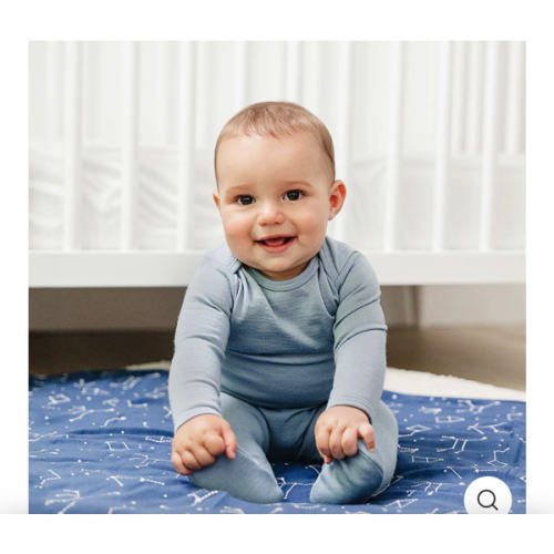 Baby Bodysuit, Long Sleeve, Merino Wool, Sage