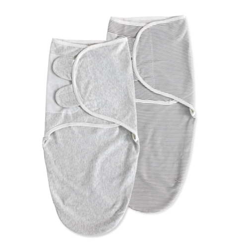 Egmao Baby Swaddle 100% Cotton Sleeping Bag Blankets for Newborn Infant Boys Girls 0-3 Months Unisex 2-Pack, Grey Stripe