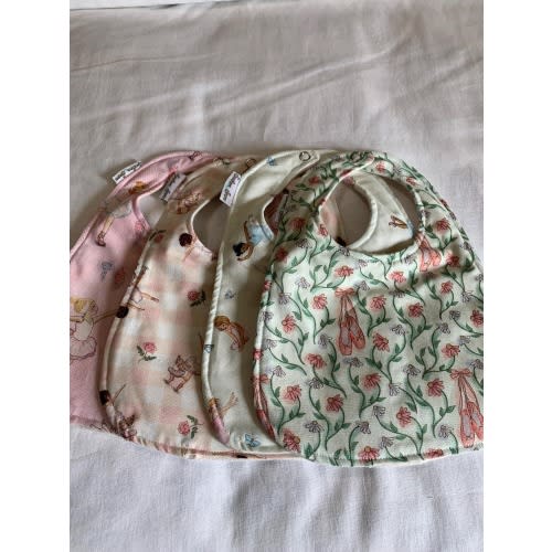 Baby Girl Bibs Cotton with Organic Flannel Backing Ballerinas Bunnies Swans Slippers Baby Shower Gift