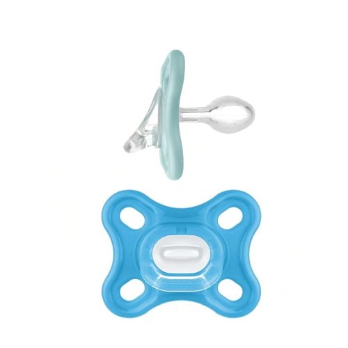 MAM Comfort Baby Pacifiers, Lightweight One-Piece Full Silicone Binky for Newborns 0-3 Months, BPA-Free Nipple, Easy to Clean Pacifier, Best for Breastfed Babies, with Sterilizer Case, 2 Count Binkies