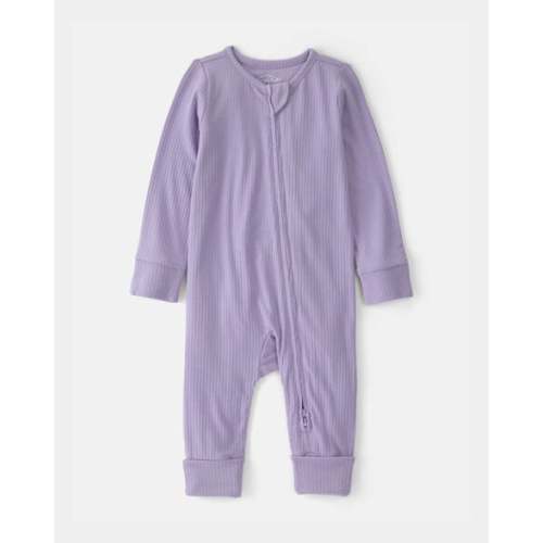 Baby Girl 2-Way Zip PurelySoft Sleep & Play Pajama - Purple | Carter's
