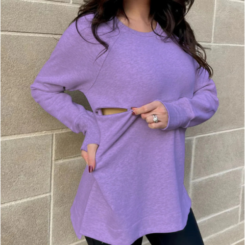 Yoga Nursing Tunic Sweatshirt- Orchid