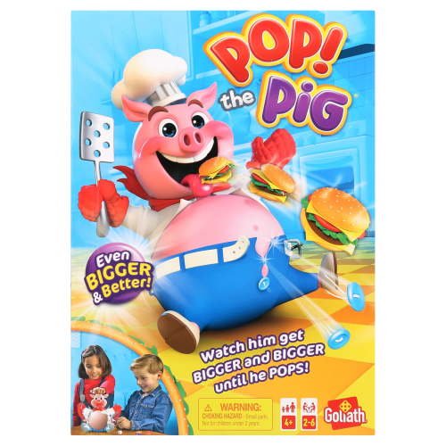 Goliath Pop the Pig Children's Game - Belly-Busting Fun, Feed Him Burgers, His Belly Grows
