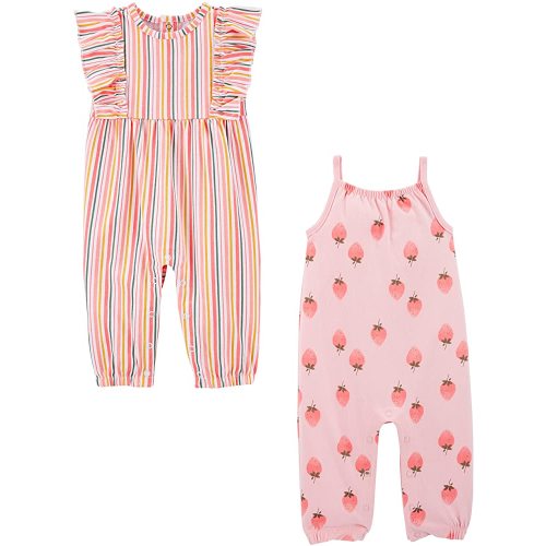Simple Joys by Carter's Girls' 2-Pack Fashion Jumpsuits 6-9 months
