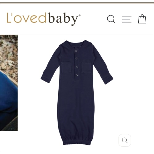 Navy | Organic Gown – L'ovedbaby