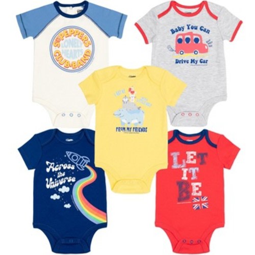 Lyrics by Lennon and McCartney Baby 5 Pack Bodysuits Newborn to Infant, Size: 0-3 months