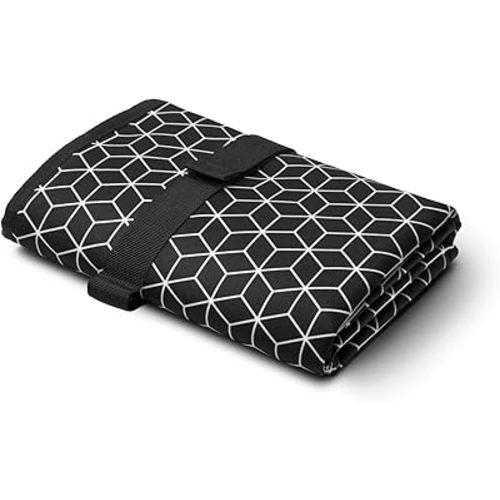 Toolik Baby Diaper Changing Pad, Extra Large (27.5 x 19.7 inch) Waterproof Mat for Stroller Walks or Diaper Bag, Fits Newborn and Toddler for Quick Change on The go, Black with 3D Cube
