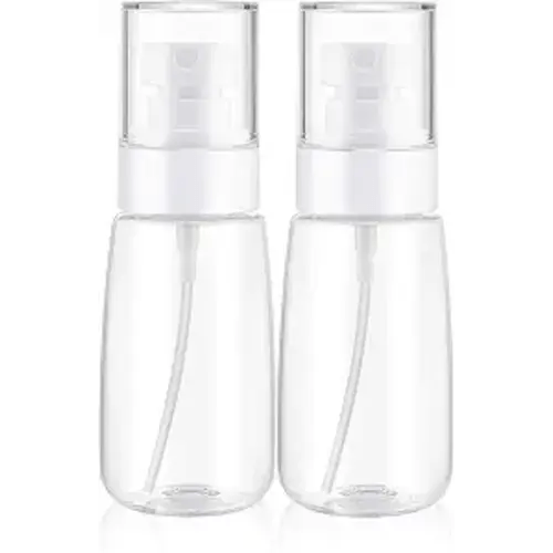 Spray Water Bottle Hair Mister, Fine Mist Stylist Sprayers 360 Empty Small Misting Spritzer, Perfume Atomizer with Pump Clear Containers 2PCS/2oz