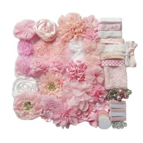 DIY Baby Headband Kit – Pink Flower Hair Bow Supplies