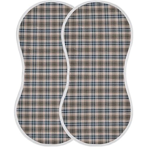 Brown Plaid Checkered Baby Muslin Burp Cloths Set of 2 Geometric Gingham Muslin Washcloths Rustic Patch Milk Spit Up Rags Soft Newborn Towel for Unisex Boys and Girls, 22 x 11 Inch