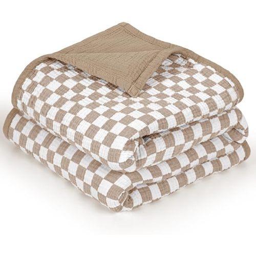 lulumoon Muslin Baby Blankets Neutral: Cotton Toddler Blanket for Daycare