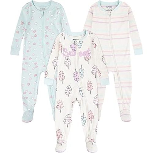 HUGGIES unisex-baby 3-pack Footed Coverall Pajamas
