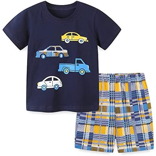 Bumeex Toddler Boy's Short Sleeve T-Shirt and Short Outfit Set 2-7T