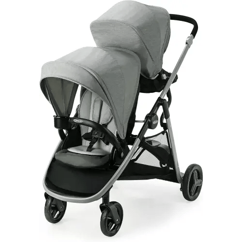Graco Ready2Grow LX 2.0 Double Stroller Features Bench Seat and Standing Platform Options, Clark