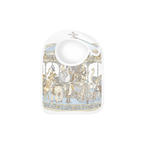 Satin Bib - Carousel Blue