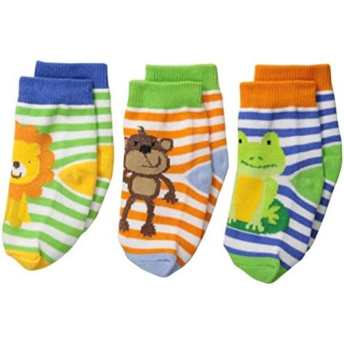 Jefferies Socks Baby-Boys Jungle Lion Monkey Frog 3 Pair Pack Socks