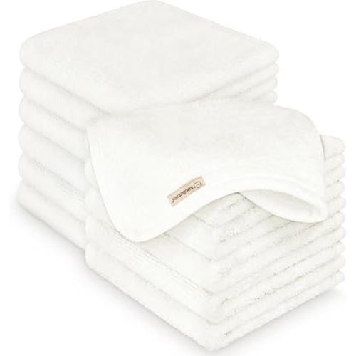 12-Pack Baby Washcloths, Soft Absorbent Washcloths for Face, Body (White)