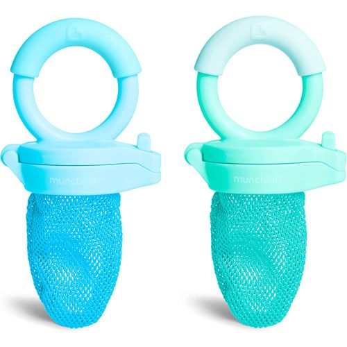 Munchkin Baby Feeder for Fresh Food and Fruit, 2 Pack, Blue/Mint