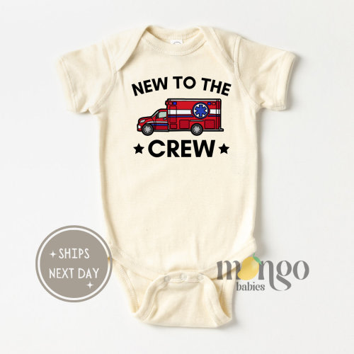 Cute Baby Onesies® Brand New to the Crew Ambulance Baby Outfit Cute Ambulance Newborn Infant Outfit for Kids Tee Ambulance Kids Tshirt 2035