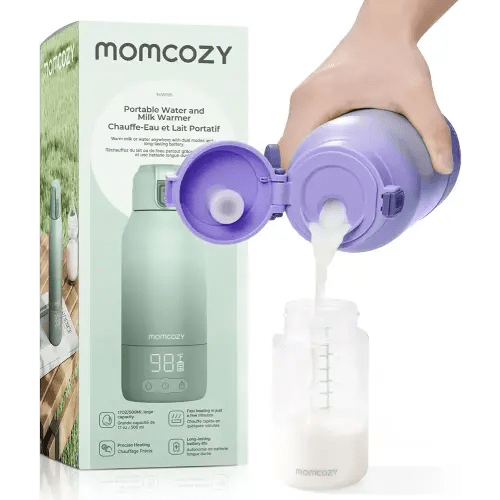 Momcozy Portable Milk Warmer for Travel – Dual Heating Modes for Breast Milk & Water, Portable Bottle Warmer with Fast Heating & Long Battery Life, 17 Ounces Large Capacity to Meet Your All-Day Needs