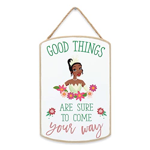 Disney The Princess and the Frog Tiana Hanging Wood Wall Decor - Good Things Are Sure To Come Your Way
