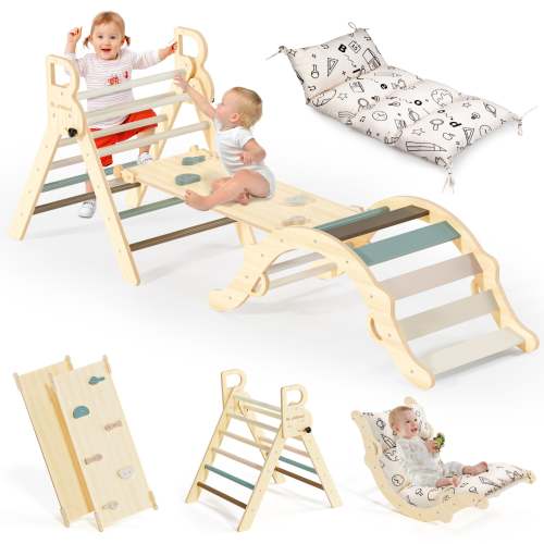 Totsicle - BlueWood® Pikler Triangle Playset with Cushions * 5 Color Options