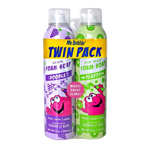 Mr. Bubble Foam Soap Twin Pack, Kids Bath Play Spray, Fun Colored Scents, Safe for Children, 16 oz.