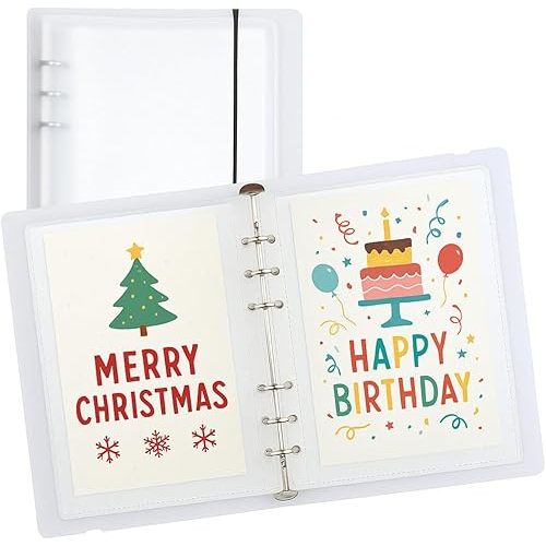 Greeting Card Organizer Binder Holder for 5x7 and 5x8 Cards – 90 Pockets – Storage Album with Clear Sleeves and Elastic Closure for Birthday, Christmas, Holiday, Thank You, All Occasion Cards