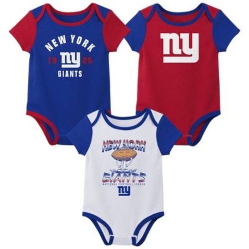 NFL New York Giants White Newest Fan 3pk Bodysuit - 3-6M