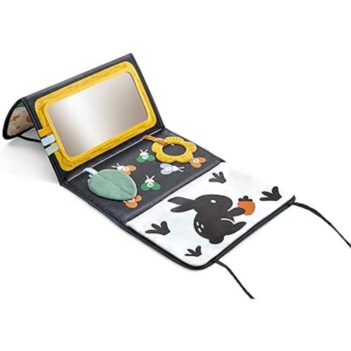 Hape x The Met Tree of Life Tummy Time Mat – Foldable High Contrast Sensory Baby Play Mat with Mirror, Teether & Sensory Ribbons, Ages 0-12M