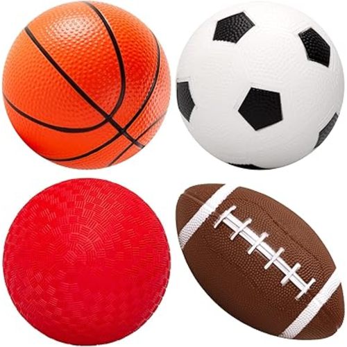 Soft Sports Balls for Kids, 4 Pack Outdoor Toys 5" Small Balls Set