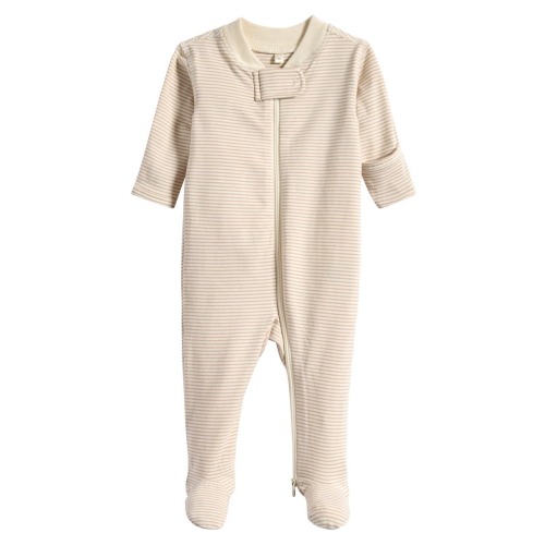 Stripe Zip Footie, 0-3M