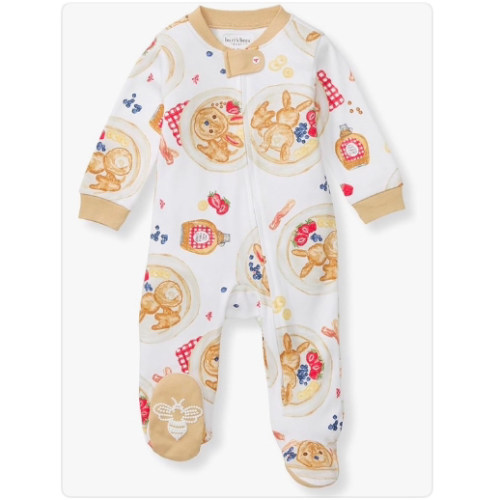 Burt's Bees Baby Boys Sleep and Play PJs, 100% Organic Cotton One-Piece Zip Front Romper Jumpsuit Pajamas