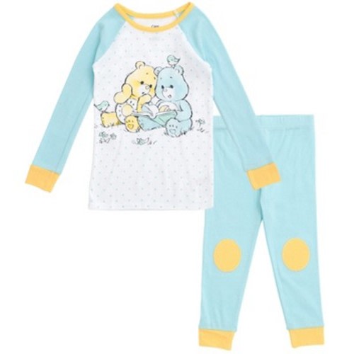 Care Bears Funshine Bear Bedtime Bear Infant Baby Girls Pajama Shirt and Pants Sleep Set White / Blue 18 Months