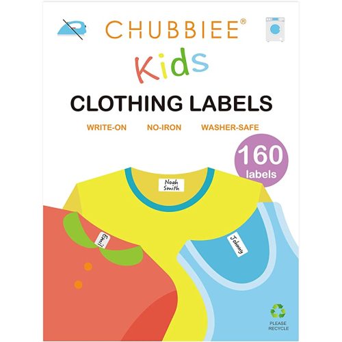 All Purpose No-Iron Kids Clothing Labels, Self-Stick Write-On Fabric Labels for Camp, School, Daycare, Nursing Care, Toys, Organizing, Washer & Dryer Safe, Pack of 80