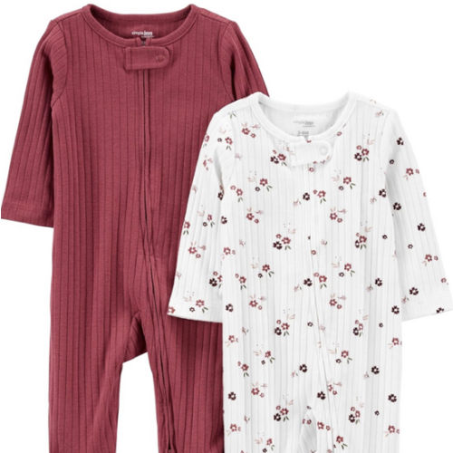 Simple Joys by Carter's Baby Boys' 2-pack 2-way Zip Textured Sleep and Play