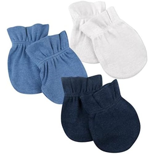HonestBaby Multipack Baby Cap Hats and Mitts Sets No Scratch Mittens 100% Organic Cotton for Newborn Boys, Girls, Unisex