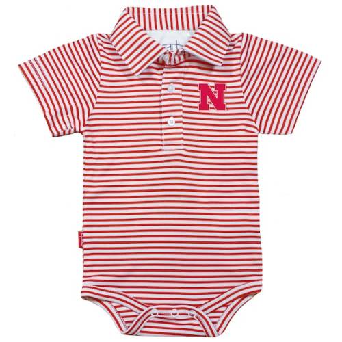 Infant Garb Red/White Nebraska Huskers Carson Striped Short Sleeve Bodysuit