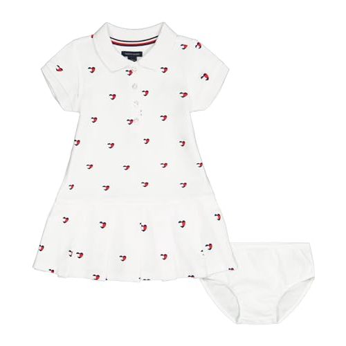Tommy Hilfiger Baby Girl's Short Sleeve Polo Dress With Matching Bloomers