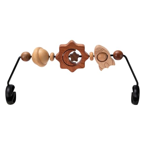 TinlyFinly Baby Bouncer Toy Bar Wooden Compatible with Baby Bjorn Bouncer, Bouncer Toy Attachment Tight and Secure Fit, So Fun to Watch, Touch and Spin for Babies All Ages - Space Exploration