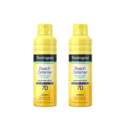 Neutrogena 2 Pack/6.5oz Each Beach Defense Sunscreen Spray, SPF 70