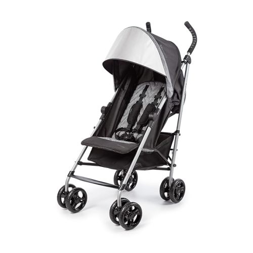 3Dlite ST Convenience Stroller, Black & Gray - Lightweight Stroller with Steel Frame, Large Seat Area, Multi-Position Recline, Large Storage Basket - Infant Stroller for Travel and More
