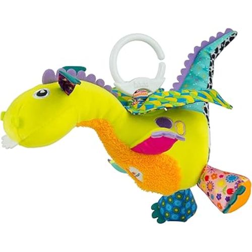 Lamaze Clip On Car Seat and Stroller Toy - Flip Flap Dragon - Crinkle Car Seat Toys and Stroller Toys - Sensory Toys for Babies - Travel Toys for Car - Infant Toys Ages 0 Months and Up