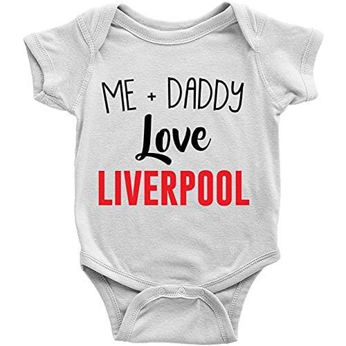 Me + Daddy Love Liverpool Baby Bodysuit Girl boy Infant Toddler Organic Clothes Creeper