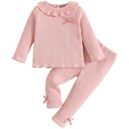 Baby Girl Clothes Toddler Girl Clothes Cotton Ruffle Bow Pants Set