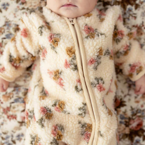 Amber Sherpa Zippered Romper