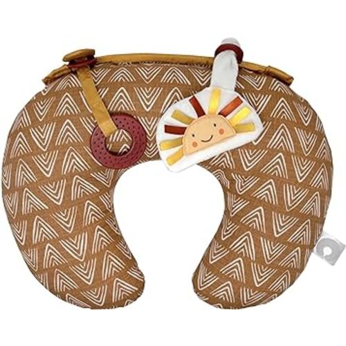 Boppy Tummy Time Prop, Golden Sun with Arrows with Two Removable Toys, A Smaller Size for Comfortable Tummy Time, Attached Toys Encourage Neck and Shoulder Strength Building