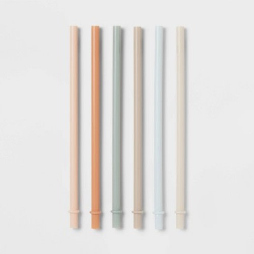 Kids' 6pc Plastic Tumbler Straws - Pillowfort™: Reusable Drinkware Accessories for Kids