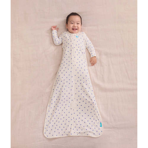 Sleep Bag Sleeveless 0.2 TOG Cotton Cream Bugsy Blue